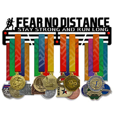 Fear No Distance — Stay Strong and Run Long” Medal Hanger (18